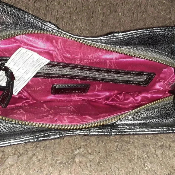 MARCIANO-Metallic Black/Silver Jeweled Butterfly Shoulder/Clutch Bag-Excellent - Picture 5 of 7